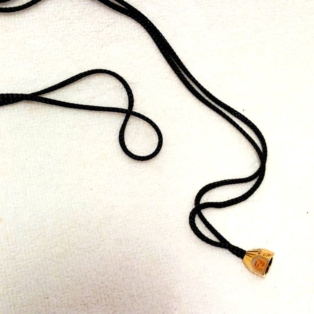 Fendi Gold Pendant Rope Necklace Modern Contemporary Minimalist Bohemian Vintage - Picture 12 of 16